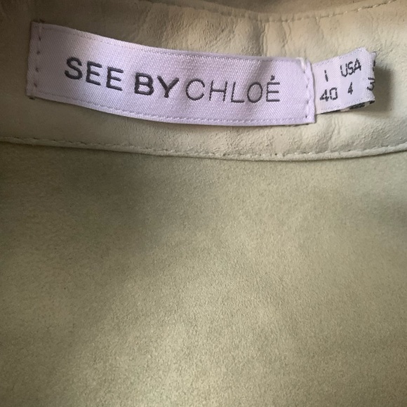 SEE by Chloe Vintage Suede Long Sleeve Shirt - Picture 4 of 5